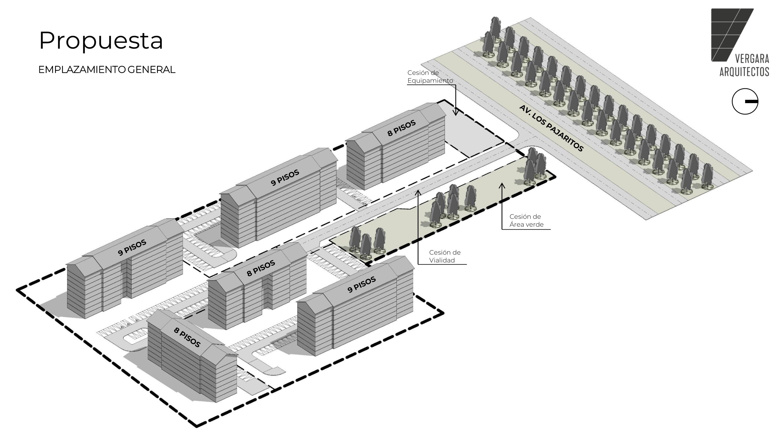 Vista isométrica 3D del conjunto